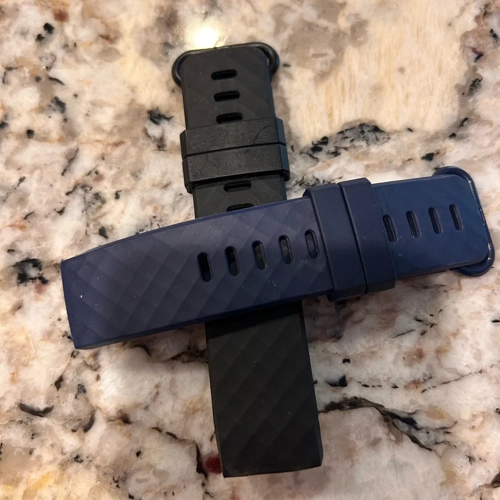 Fitbit Charge 3 Black and Blue Watch Bands with Charger